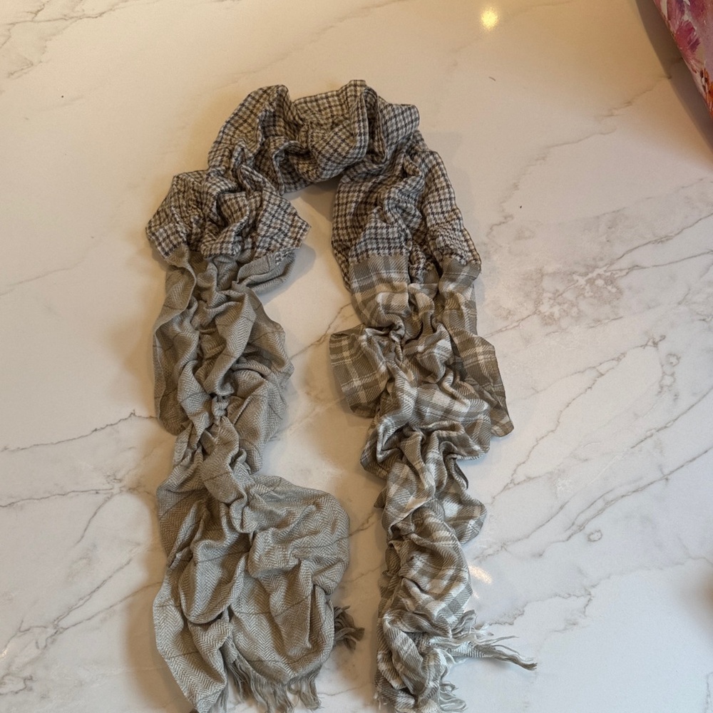 Ralph Lauren Plaid Ruffle Scarf, Wool Blend